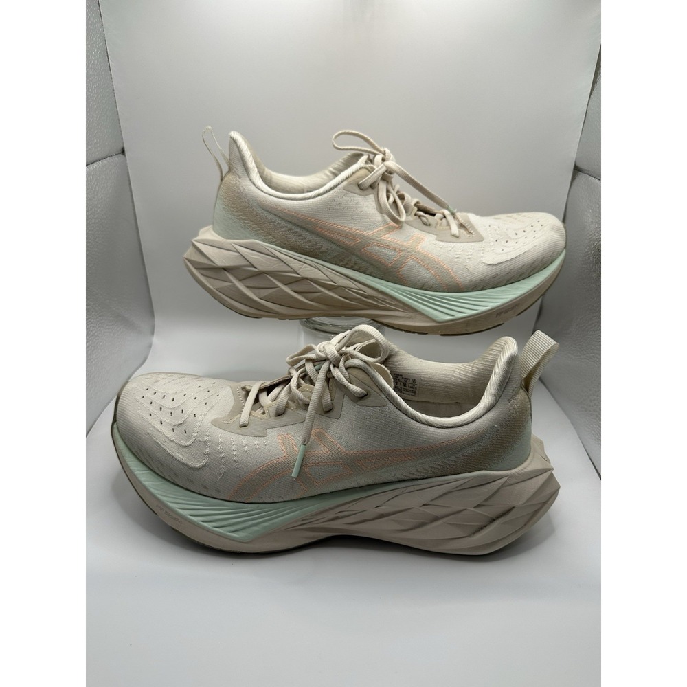 ASICS Novablast 4 Cream And Blue Womens 10